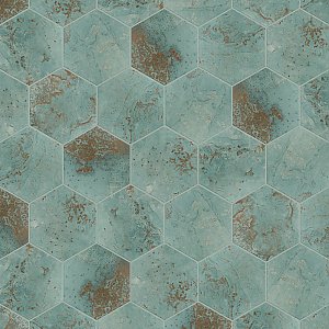 Zinc Hex Green 9-7/8" x 11-1/4" Porcelain Floor & Wall Tile - Sold Per Case of 17 - 10.03 Sq. Ft.