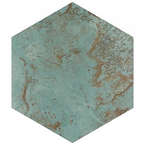 Zinc Hex Green 9-7/8" x 11-1/4" Porcelain Floor & Wall Tile - Sold Per Case of 17 - 10.03 Sq. Ft.