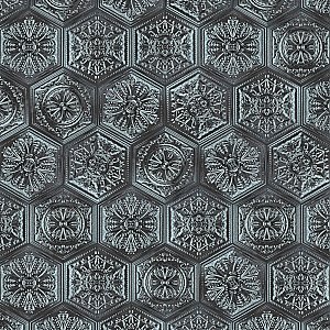 Zinc Hex Silver Decor 9-7/8" x 11-1/4" Porcelain Floor & Wall Tile - Sold Per Case of 17 - 10.03 Sq. Ft.