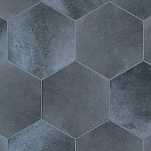 Industrial Hex Blue 8-1/2" x 9-7/8" Porcelain Floor & Wall Tile - 9 Tiles Per Case - 4.05 Sq. Ft.