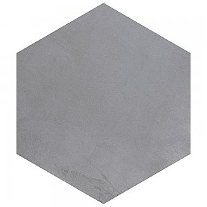Industrial Hex Silver 8-1/2" x 9-7/8" Porcelain Floor & Wall Tile - 9 Tiles Per Case - 4.05 Sq. Ft.