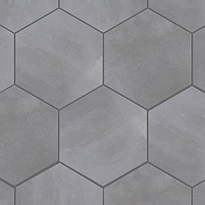 Industrial Hex Silver 8-1/2" x 9-7/8" Porcelain Floor & Wall Tile - 9 Tiles Per Case - 4.05 Sq. Ft.
