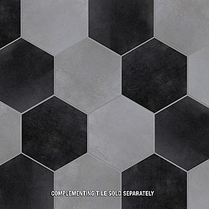 Industrial Hex Silver 8-1/2" x 9-7/8" Porcelain Floor & Wall Tile - 9 Tiles Per Case - 4.05 Sq. Ft.
