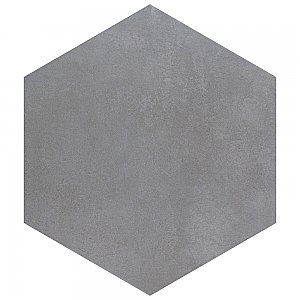 Industrial Hex Silver 8-1/2" x 9-7/8" Porcelain Floor & Wall Tile - 9 Tiles Per Case - 4.05 Sq. Ft.