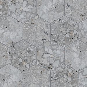 Recycle Hex River White 8-1/2" x 9-7/8" Porcelain Floor & Wall Tile - 9 Tiles Per Case - 4.05 Sq. Ft.