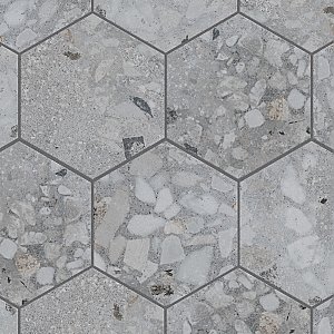 Recycle Hex River White 8-1/2" x 9-7/8" Porcelain Floor & Wall Tile - 9 Tiles Per Case - 4.05 Sq. Ft.