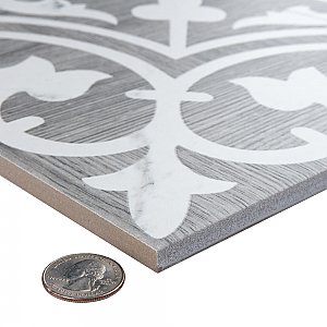 Llama Arte Loire Verso Silver Smoke 9-3/4" x 9-3/4" Porcelain Floor & Wall Tile - Per Case of 16 - 10.88 Sq. Ft.