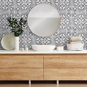 Llama Arte Loire Verso Silver Smoke 9-3/4" x 9-3/4" Porcelain Floor & Wall Tile - Per Case of 16 - 10.88 Sq. Ft.