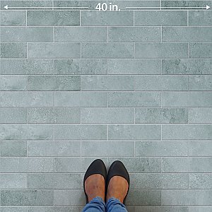 Aspdin Brick Grey 2-3/8" x 9-3/4" Porcelain Floor and Wall Tile - 34 Tiles Per Case - 5.78 Square Feet