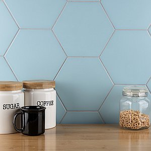 Textile Basic Hex Aqua 8-5/8" x 9-7/8" Porcelain Tile - Sold Per Case of 25 - 11.56 Square Feet