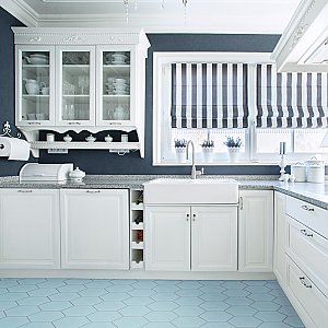 Textile Basic Hex Aqua 8-5/8" x 9-7/8" Porcelain Tile - Sold Per Case of 25 - 11.56 Square Feet