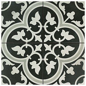 Arte Due 9-3/4" x 9-3/4" Porcelain Tile -Gray/Black- Per Case of 16 - 11.11 Square Feet