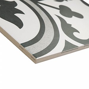 Arte Grey 9-3/4" x 9-3/4"Porcelain Tile - White/Gray- Per Case of 16 - 11.11 Square Feet