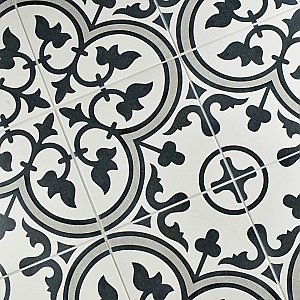 Arte Grey 9-3/4" x 9-3/4"Porcelain Tile - White/Gray- Per Case of 16 - 11.11 Square Feet