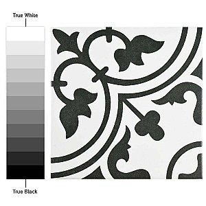 Arte White 9-3/4" x 9-3/4" Porcelain Tile - White/Black - Per Case of 16 - 11.11 Square Feet