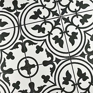 Arte White 9-3/4" x 9-3/4" Porcelain Tile - White/Black - Per Case of 16 - 11.11 Square Feet