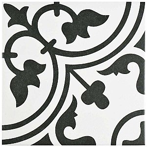 Arte White 9-3/4" x 9-3/4" Porcelain Tile - White/Black - Per Case of 16 - 11.11 Square Feet