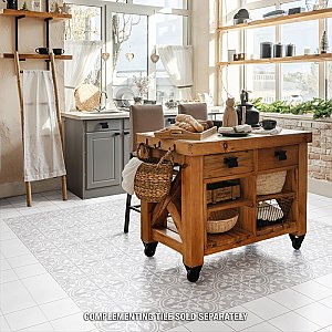 Arte Soft Grey 9-3/4" x 9-3/4" Porcelain Floor & Wall Tile - 16 Tiles Per Case - 10.88 Sq. Ft.