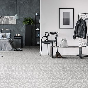 Arte Soft Grey 9-3/4" x 9-3/4" Porcelain Floor & Wall Tile - 16 Tiles Per Case - 10.88 Sq. Ft.