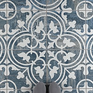 Cassis Arte Blue Day 9-3/4" x 9-3/4" Porcelain Tile - Per Case of 16 Tile - 10.88 Sq. Ft. Per Case