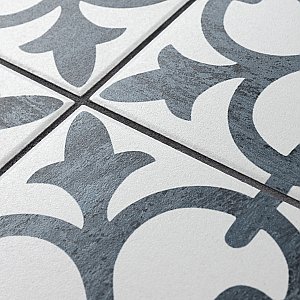 Cassis Arte Black 9-3/4" x 9-3/4" Porcelain Tile - Per Case of 16 Tile - 10.88 Sq. Ft. Per Case