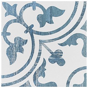 Cassis Arte Blue 9-3/4" x 9-3/4" Porcelain Tile - Per Case of 16 Tile - 10.88 Sq. Ft. Per Case