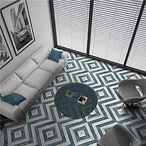 Cassis Sete Blue 9-3/4" x 9-3/4" Porcelain Tile - Per Case of 16 - 11.11 Square Feet