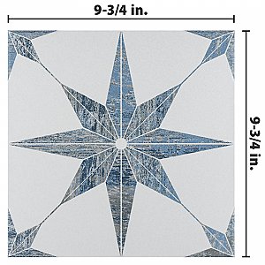 Cassis Stella Blue 9-3/4" x 9-3/4" Porcelain Tile - Per Case of 16 - 11.11 Square Feet