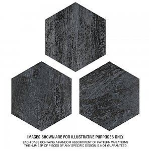 Cassis Hex Black 8-5/8" x 9-7/8" Porcelain Floor & Wall Tile - Per Case of 25 - 11.50 Sq. Ft.
