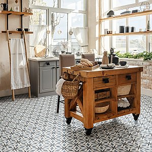 Cassis Hex Flower Black 8-5/8" x 9-7/8" Porcelain Floor & Wall Tile - 25 Tiles Per Case - 11.5 Sq. Ft.