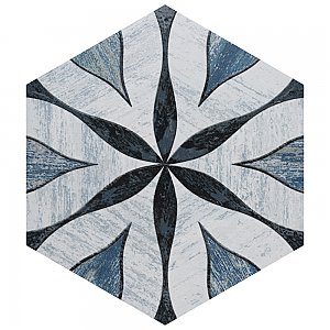 Cassis Hex Flower Black 8-5/8" x 9-7/8" Porcelain Floor & Wall Tile - 25 Tiles Per Case - 11.5 Sq. Ft.