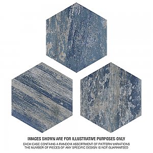 Cassis Hex Blue 8-5/8" x 9-7/8" Porcelain Floor & Wall Tile - Per Case of 25 - 11.50 Sq. Ft.