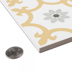 Daria Dandelion 9-3/4" x 9-3/4"  Porcelain Floor & Wall Tile - 16 Tiles Per Case - 10.88 Sq. Ft.