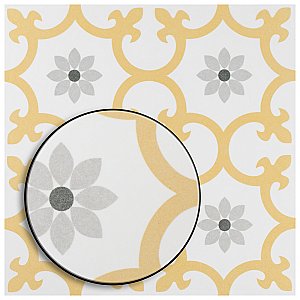 Daria Dandelion 9-3/4" x 9-3/4"  Porcelain Floor & Wall Tile - 16 Tiles Per Case - 10.88 Sq. Ft.