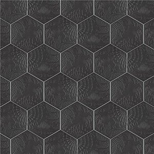 Gaudi Black Hex Ducados 8-5/8" x 9-7/8" Porcelain Tile - Per Case of 25 Tile - 11.41 Sq. Ft. Per Case