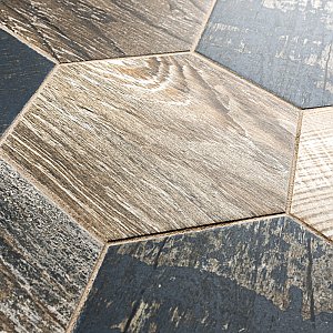 Gaugin Hex Catan Shadow 8-5/8" x 9-7/8" Porcelain Floor & Wall Tile - 25 Tiles Per Case - 11.5 Sq. Ft.