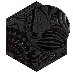 Gaudi Lux Black Hex Ducados 8-5/8" x 9-7/8" Porcelain Tile - Per Case of 25 Tile - 11.41 Sq. Ft. Per Case