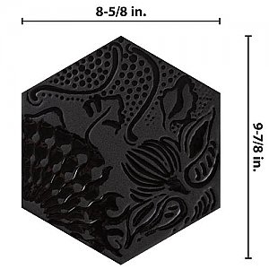 Gaudi Lux Black Hex Ducados 8-5/8" x 9-7/8" Porcelain Tile - Per Case of 25 Tile - 11.41 Sq. Ft. Per Case