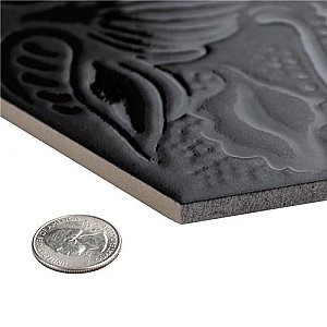 Gaudi Lux Black Hex Ducados 8-5/8" x 9-7/8" Porcelain Tile - Per Case of 25 Tile - 11.41 Sq. Ft. Per Case