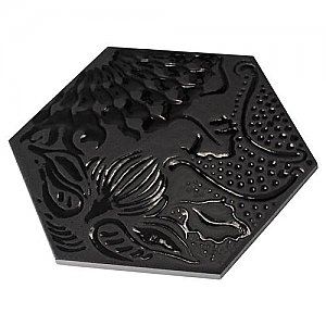 Gaudi Lux Black Hex Ducados 8-5/8" x 9-7/8" Porcelain Tile - Per Case of 25 Tile - 11.41 Sq. Ft. Per Case