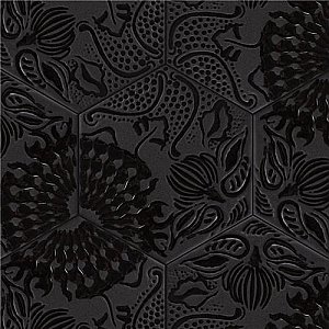 Gaudi Lux Black Hex Ducados 8-5/8" x 9-7/8" Porcelain Tile - Per Case of 25 Tile - 11.41 Sq. Ft. Per Case