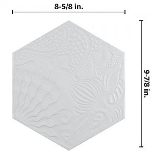 Gaudi Lux White Hex Ducados 8-5/8" x 9-7/8" Porcelain Tile - Per Case of 25 Tile - 11.41 Sq. Ft. Per Case