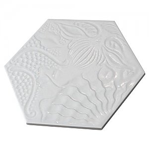 Gaudi Lux White Hex Ducados 8-5/8" x 9-7/8" Porcelain Tile - Per Case of 25 Tile - 11.41 Sq. Ft. Per Case