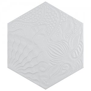 Gaudi Lux White Hex Ducados 8-5/8" x 9-7/8" Porcelain Tile - Per Case of 25 Tile - 11.41 Sq. Ft. Per Case