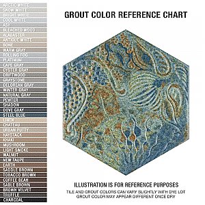 Gaudi React Hex Ocean 8-5/8" x 9-7/8" Porcelain Tile - Per Case of 25 Tile - 11.41 Sq. Ft. Per Case
