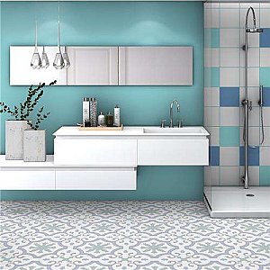 Lacour Aqua Porcelain Tile - 9-3/4" x 9-3/4" - Sold Per Case of 16 - 10.88 Sq Ft Per Case