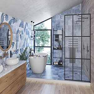Nusa Sapphire 9-3/4" x 9-3/4" Porcelain Floor & Wall Tile - 16 Tiles Per Case - 10.88 Sq. Ft.