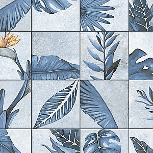 Nusa Botanic Sapphire 9-3/4" x 9-3/4" Porcelain Floor & Wall Tile - 16 Tiles Per Case - 10.88 Sq. Ft.