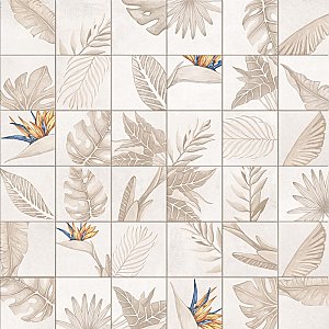 Nusa Botanic Taupe 9-3/4" x 9-3/4" Porcelain Floor & Wall Tile - 16 Tiles Per Case - 10.88 Sq. Ft.
