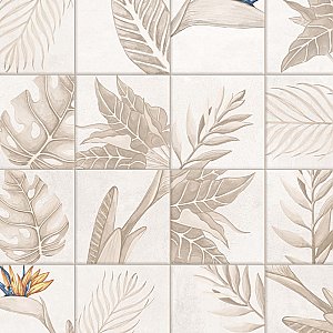 Nusa Botanic Taupe 9-3/4" x 9-3/4" Porcelain Floor & Wall Tile - 16 Tiles Per Case - 10.88 Sq. Ft.